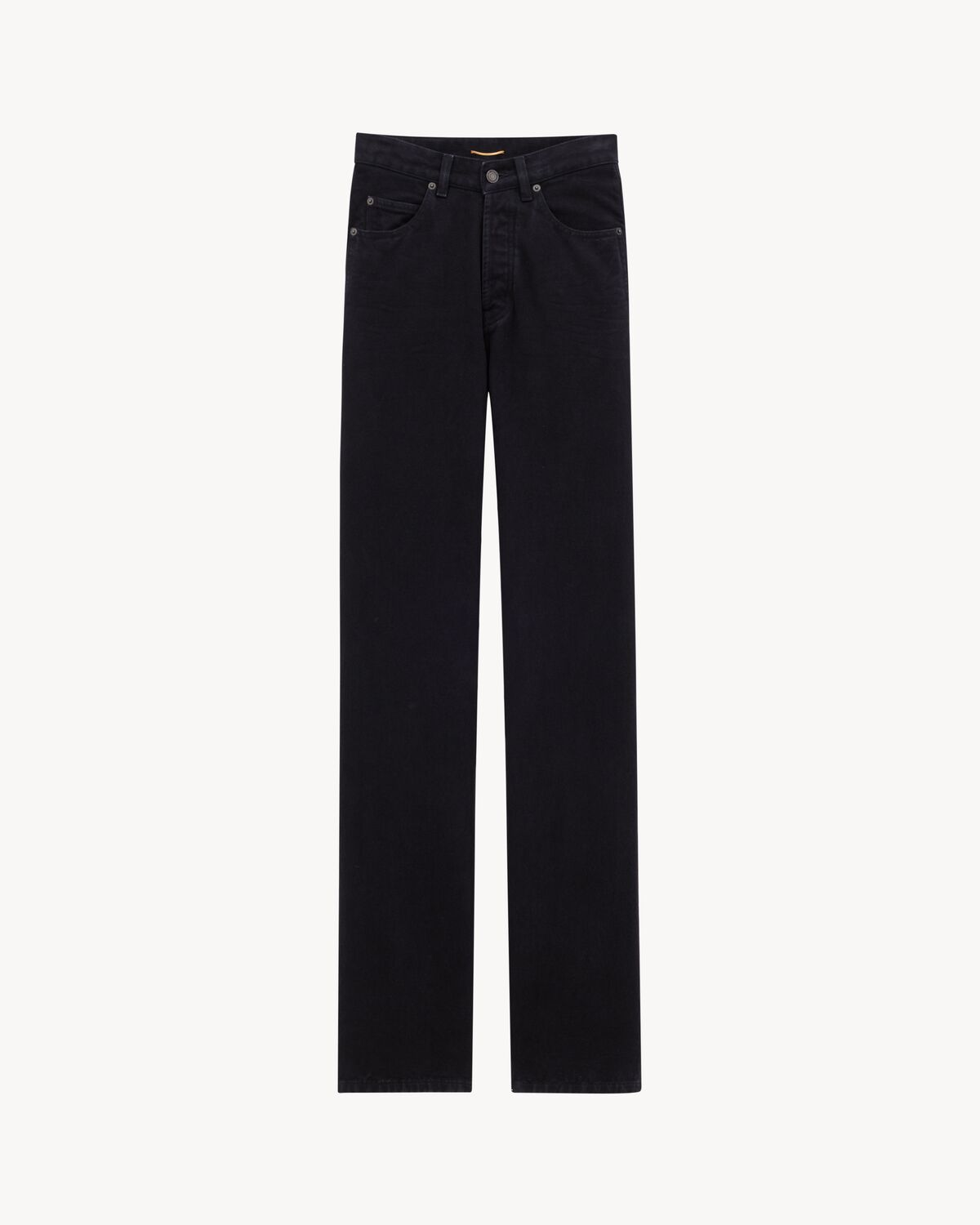 jeans larghi con vita a v in denim midnight black