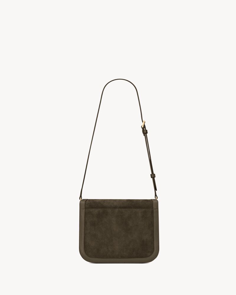 solferino medium soft satchel in suede and smooth leather