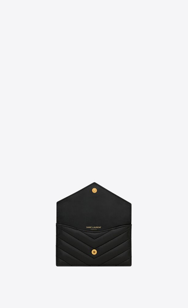 Saint Laurent Cassandre Matelasse (5 Card Slot) Card Holder Grain de Poudre  Embossed Light Sage in Calfskin Leather with Gold-tone - US
