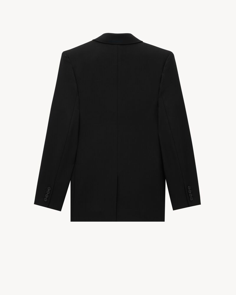 double-breasted jacket in wool gabardine