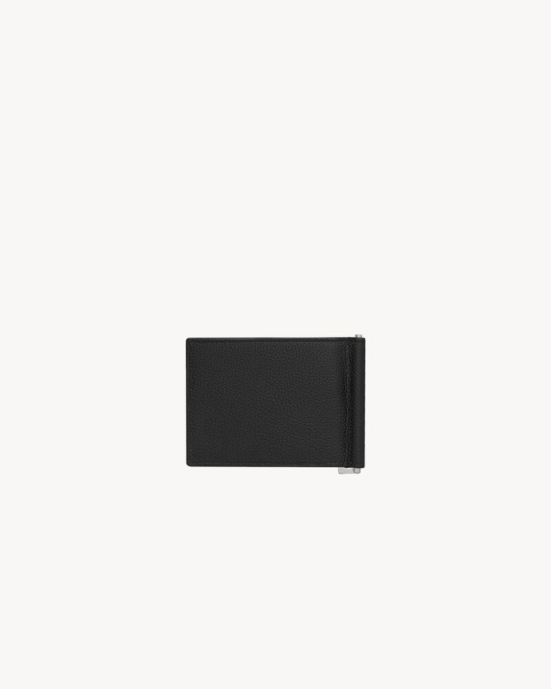 CASSANDRE SHADOW SAINT LAURENT BILL CLIP WALLET IN GRAINED LEATHER