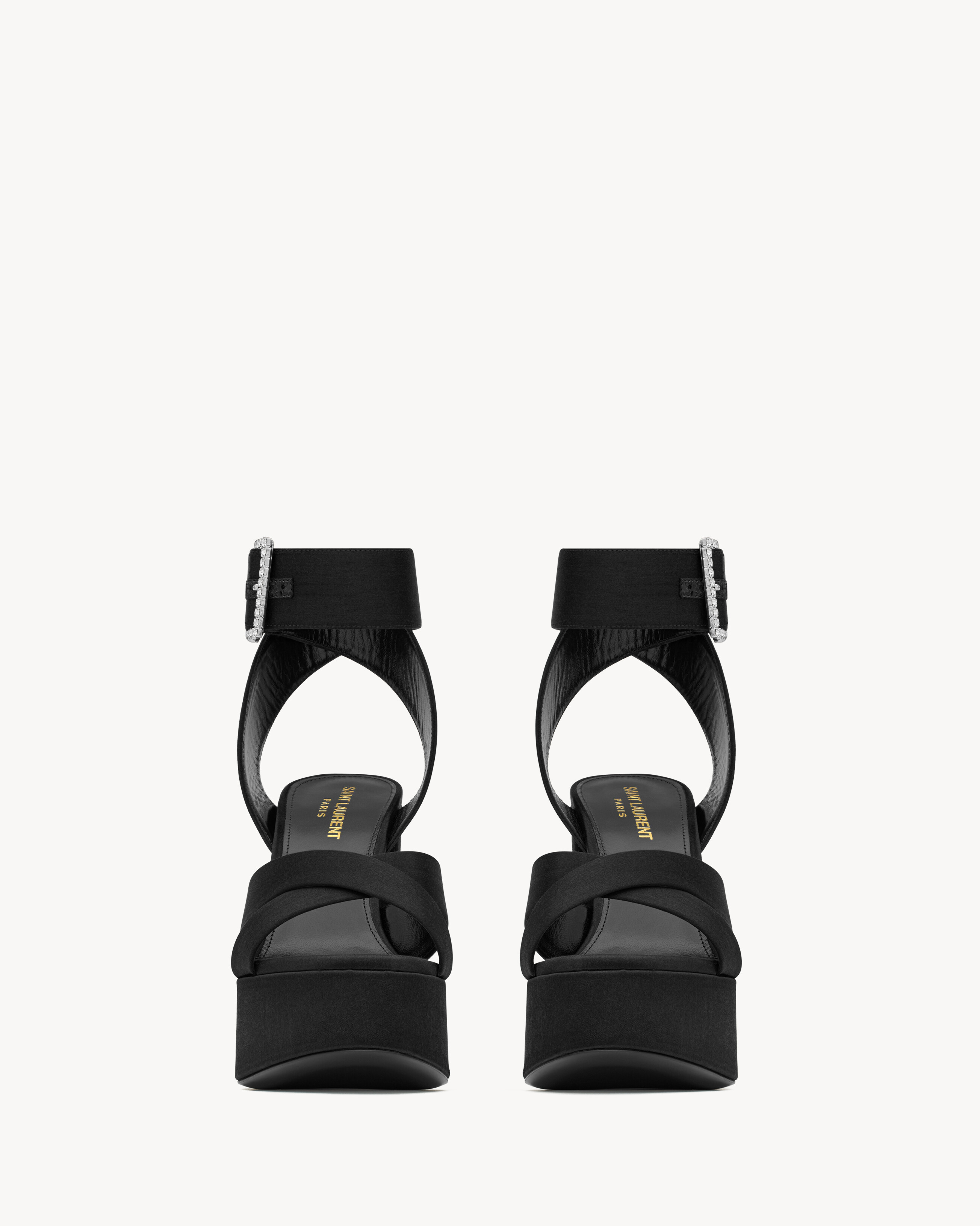 BIANCA platform sandals in satin crepe