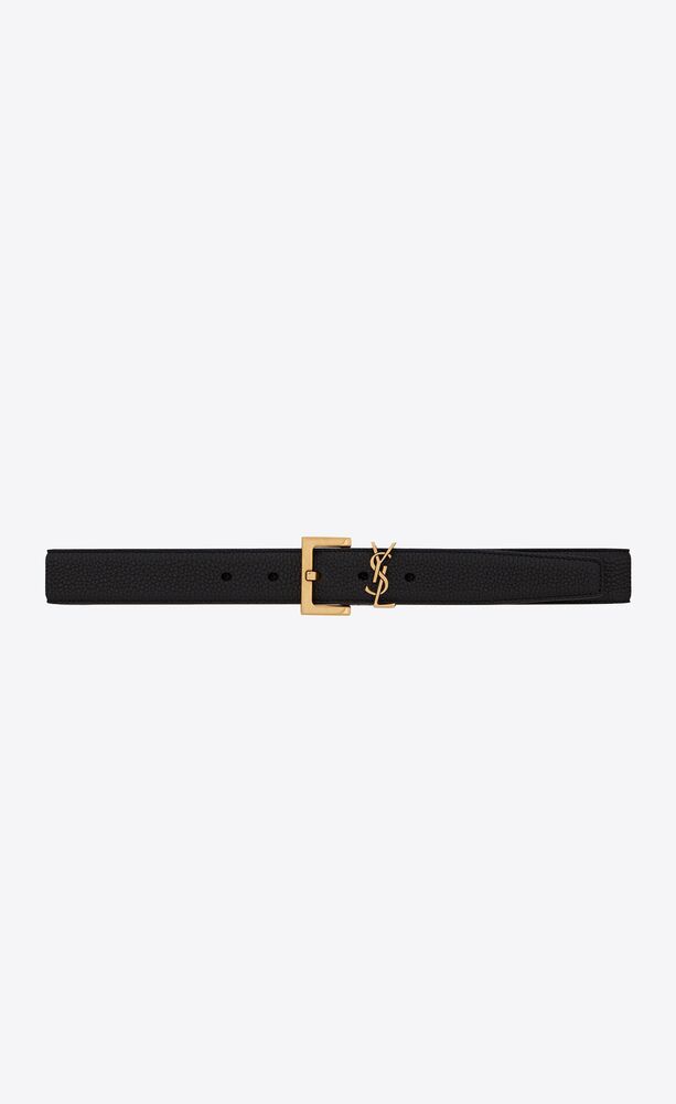 CASSANDRE BELT WITH SQUARE BUCKLE IN GRAINED LEATHER | Saint Laurent ...