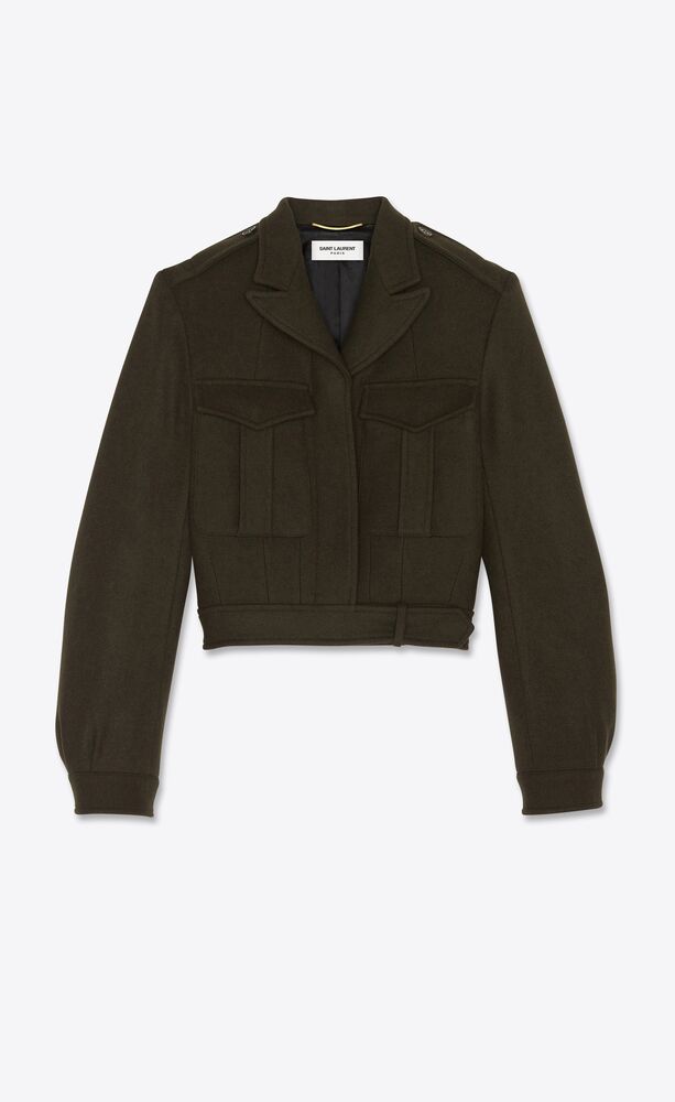 army jacket in wool gabardine
