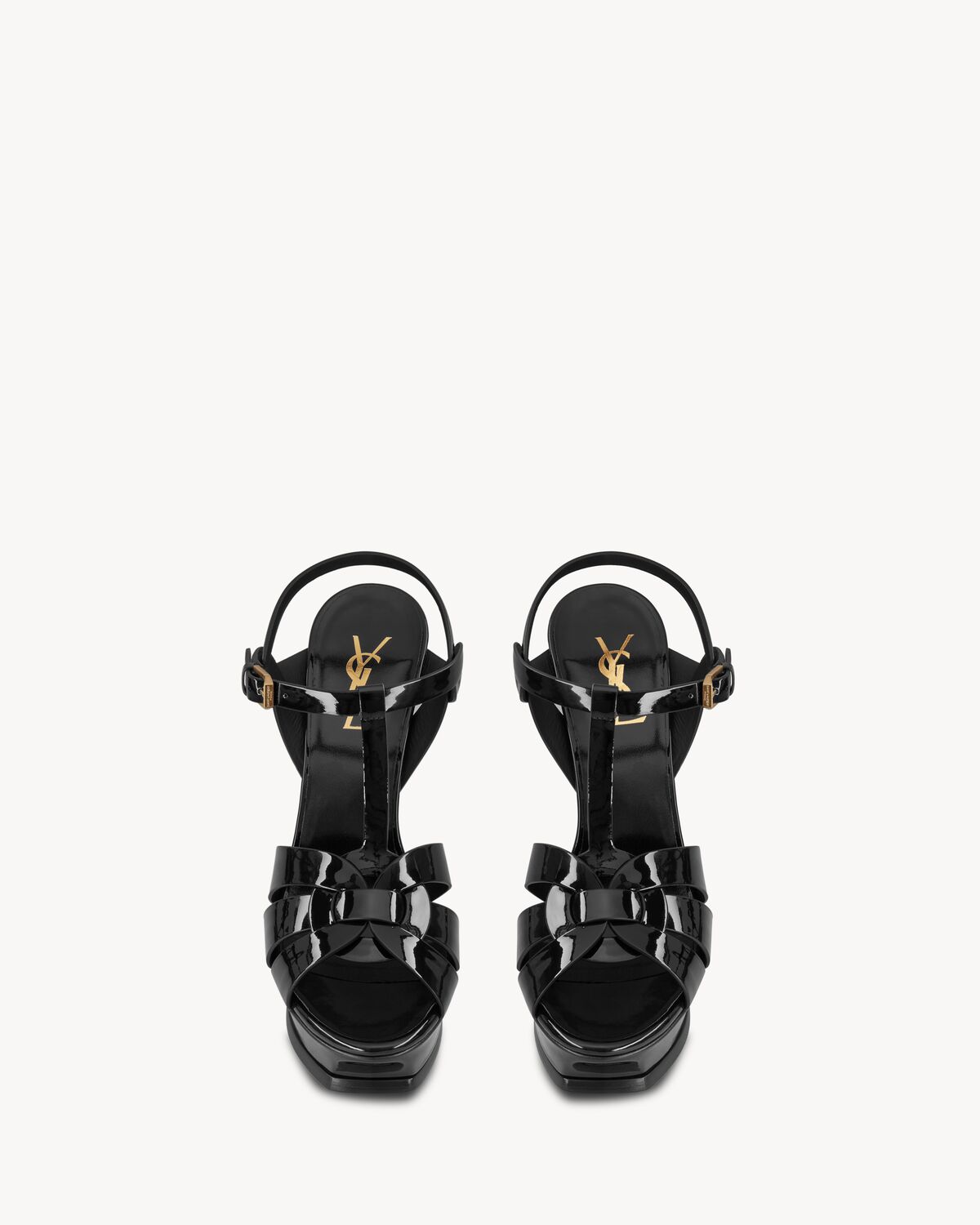 TRIBUTE platform sandals in patent leather