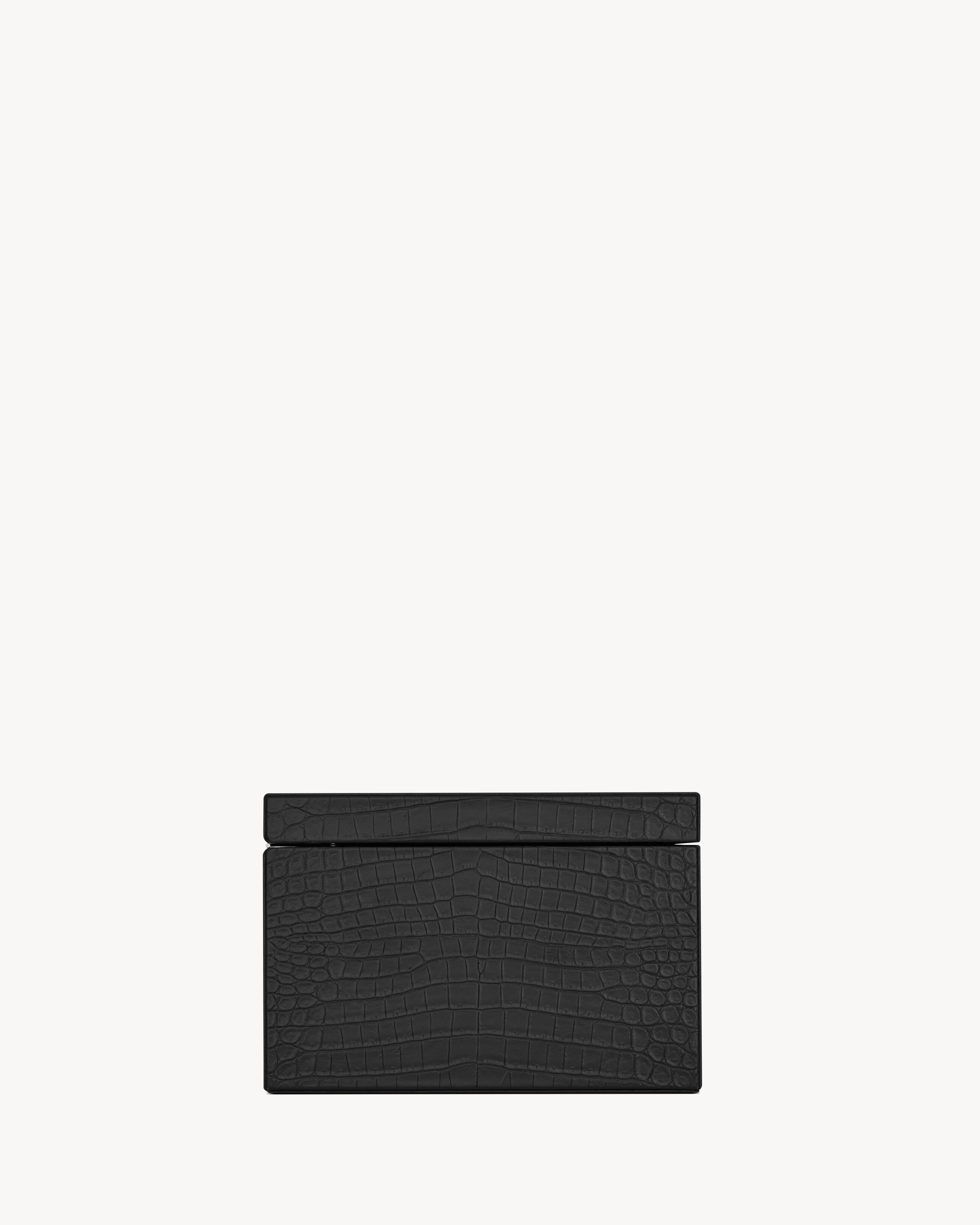 Medium CROCODILE-EMBOSSED leather box