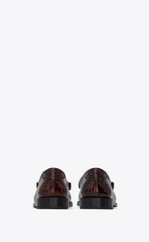 le loafer penny slippers in tortoiseshell patent leather
