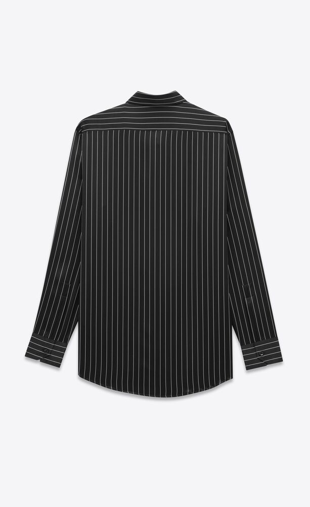 shirt in striped silk satin