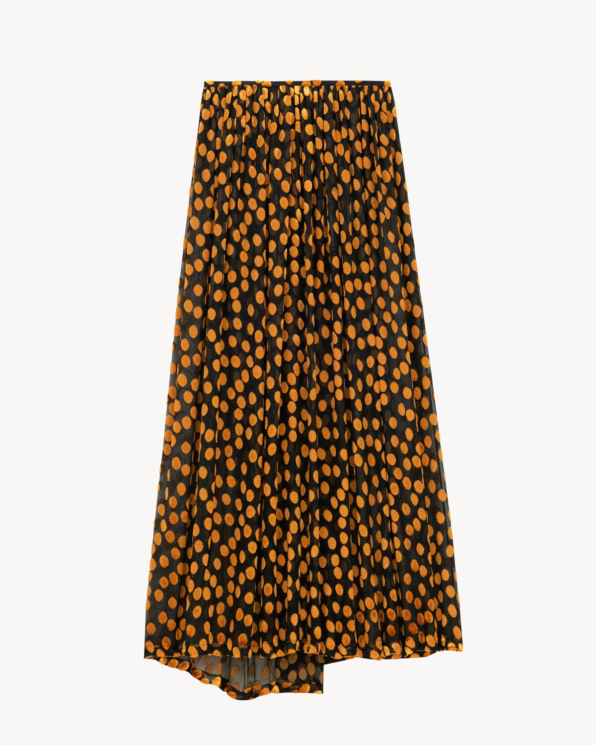 split maxi skirt in velvet dotted silk muslin
