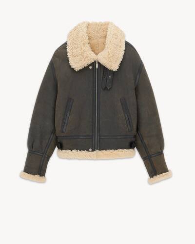 Saint laurent discount suede biker jacket