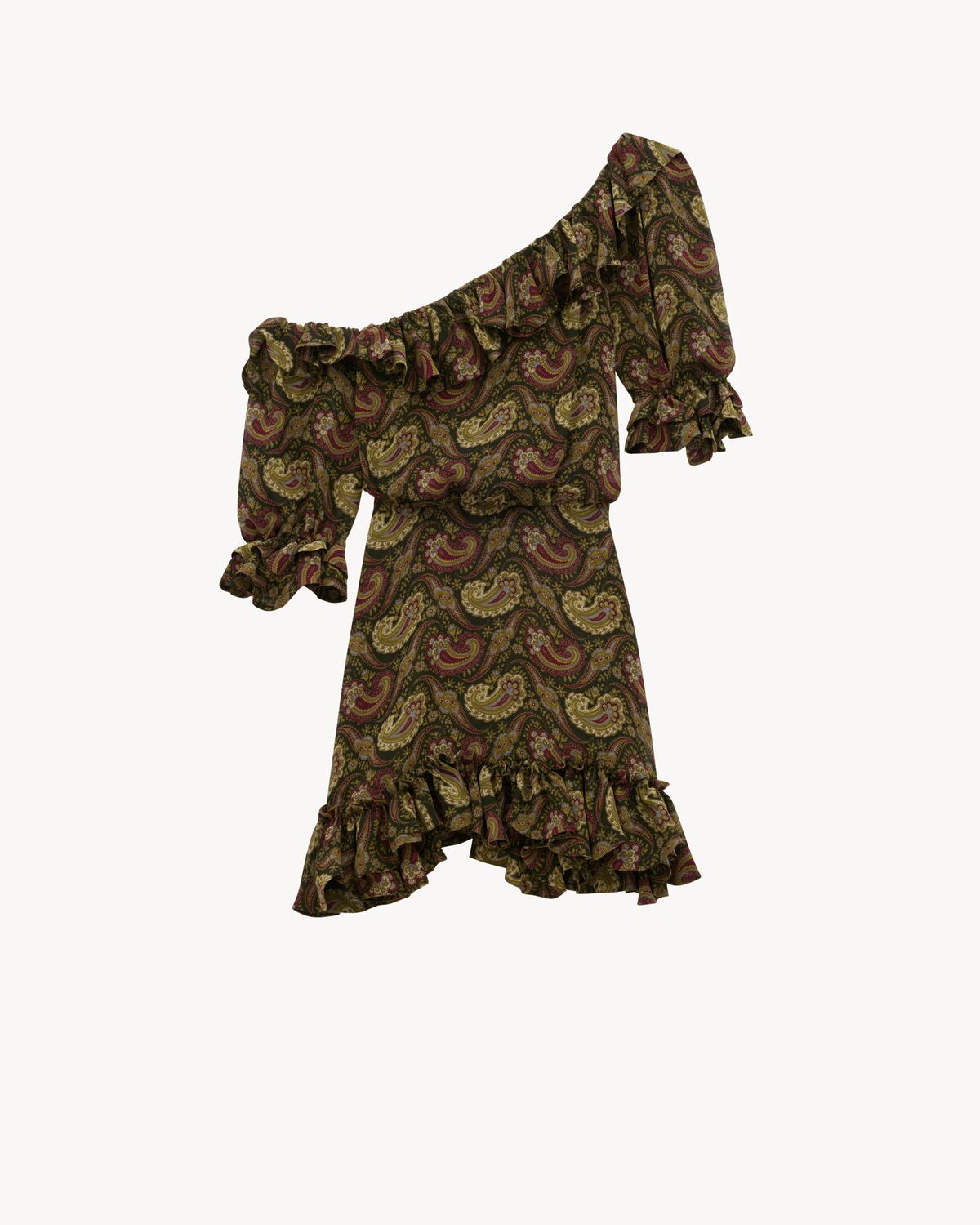 ruffled dress in paisley muslin