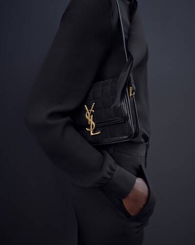 Saint Laurent Ysl Solferino Tweed Shoulder Bag