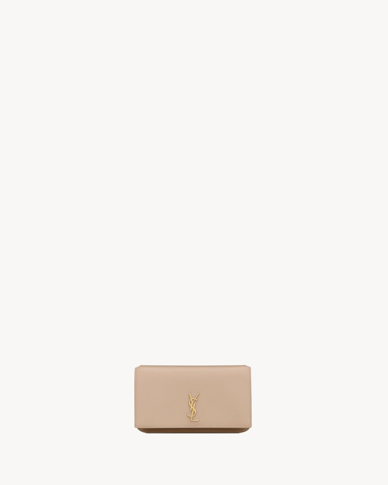 Ysl monogram phone holder with strap in smooth leather Clearance