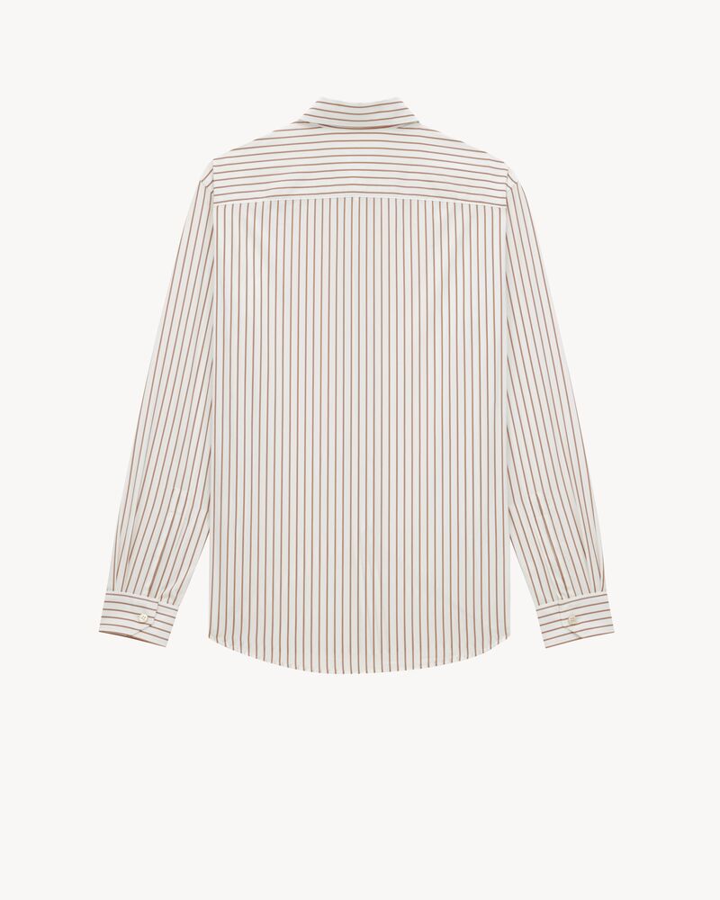 CASSANDRE shirt in striped cotton poplin in White | Saint Laurent