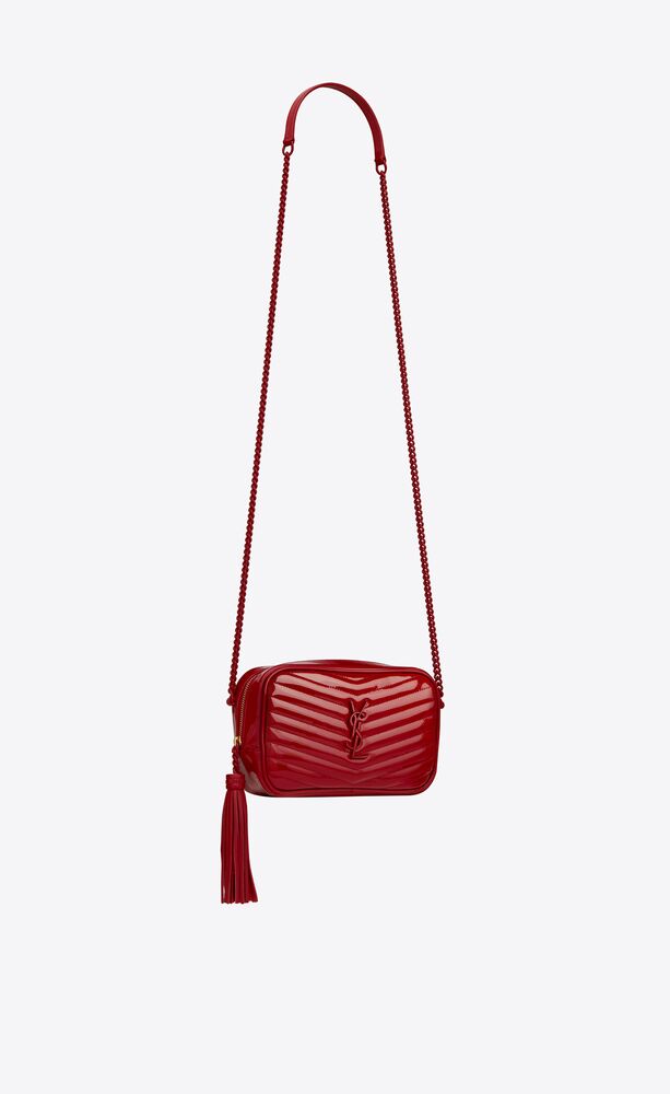 red patent leather ysl bag