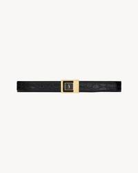 LA 66 buckle belt in crocodile-embossed leather