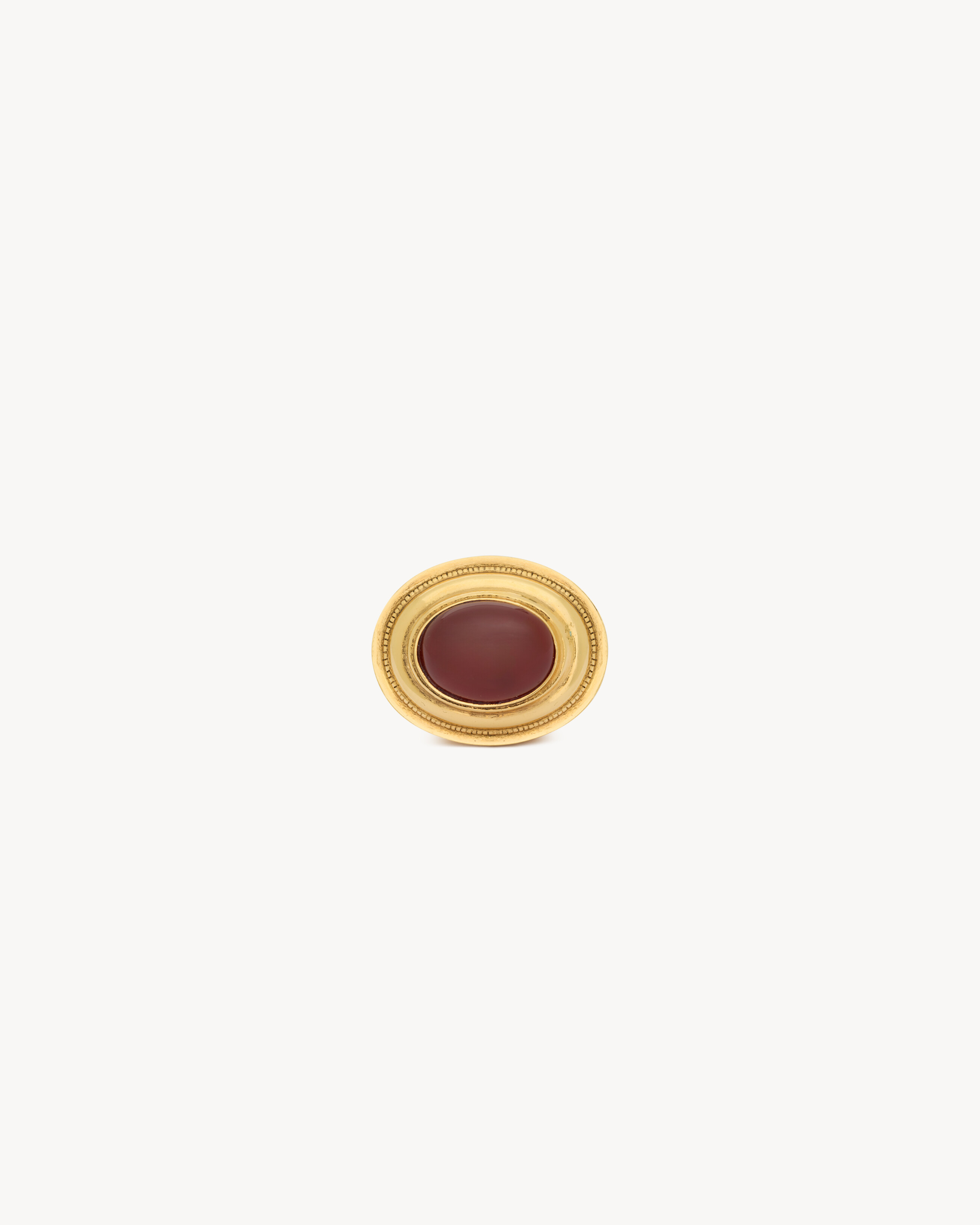 CABOCHON DOME RING IN AGATE AND METAL