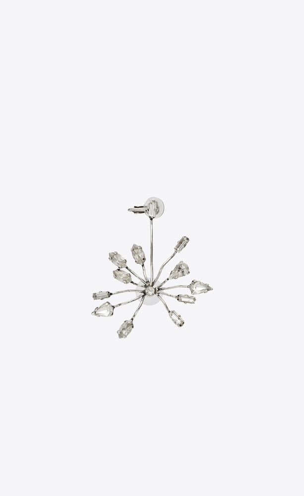 rhinestone blossom earring in metal