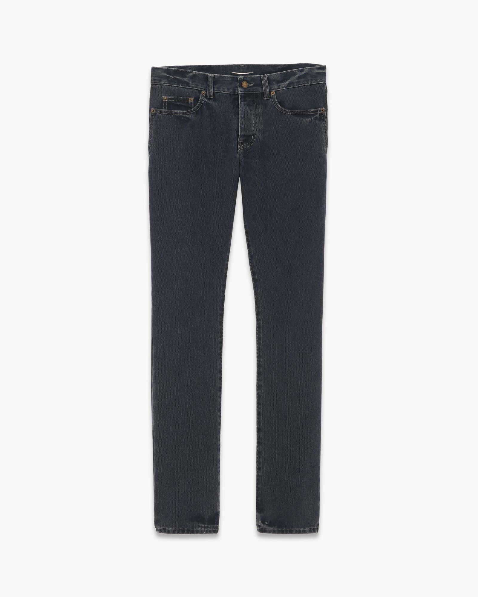 Slim-Fit Jeans in Dark Blue Black denim | Saint Laurent | YSL.com