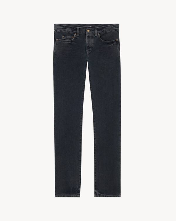 Slim-Fit Jeans in Dark Blue Black denim
