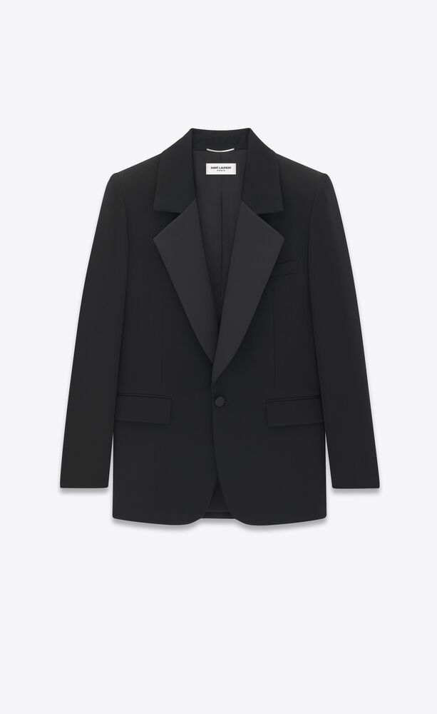 single-breasted tuxedo jacket in grain de poudre