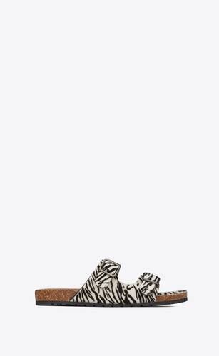 jimmy flat sandals in tiger-print pony-effect leather