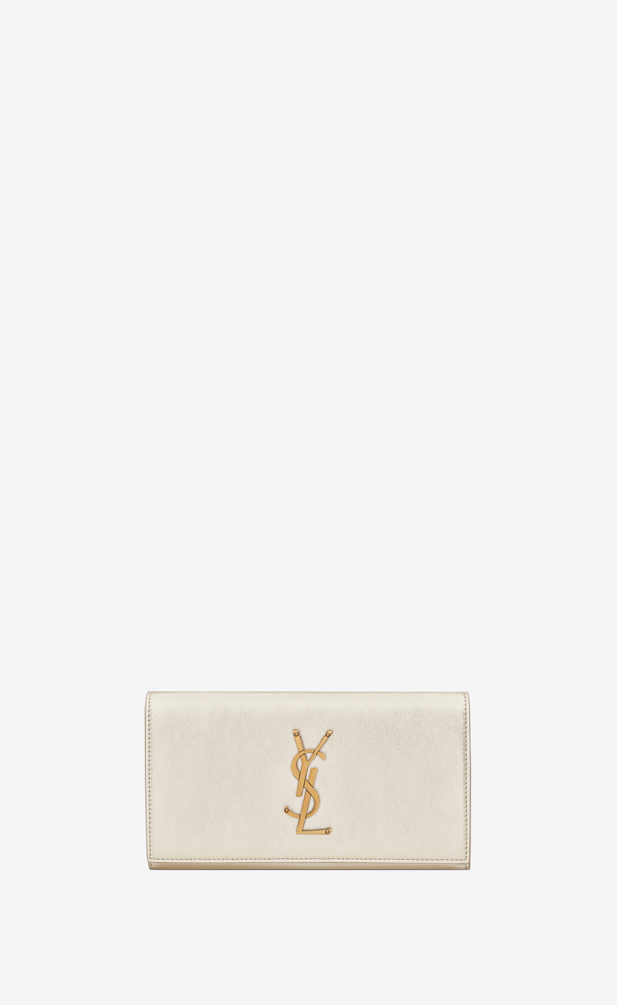 monogram large flap wallet in metallized leather