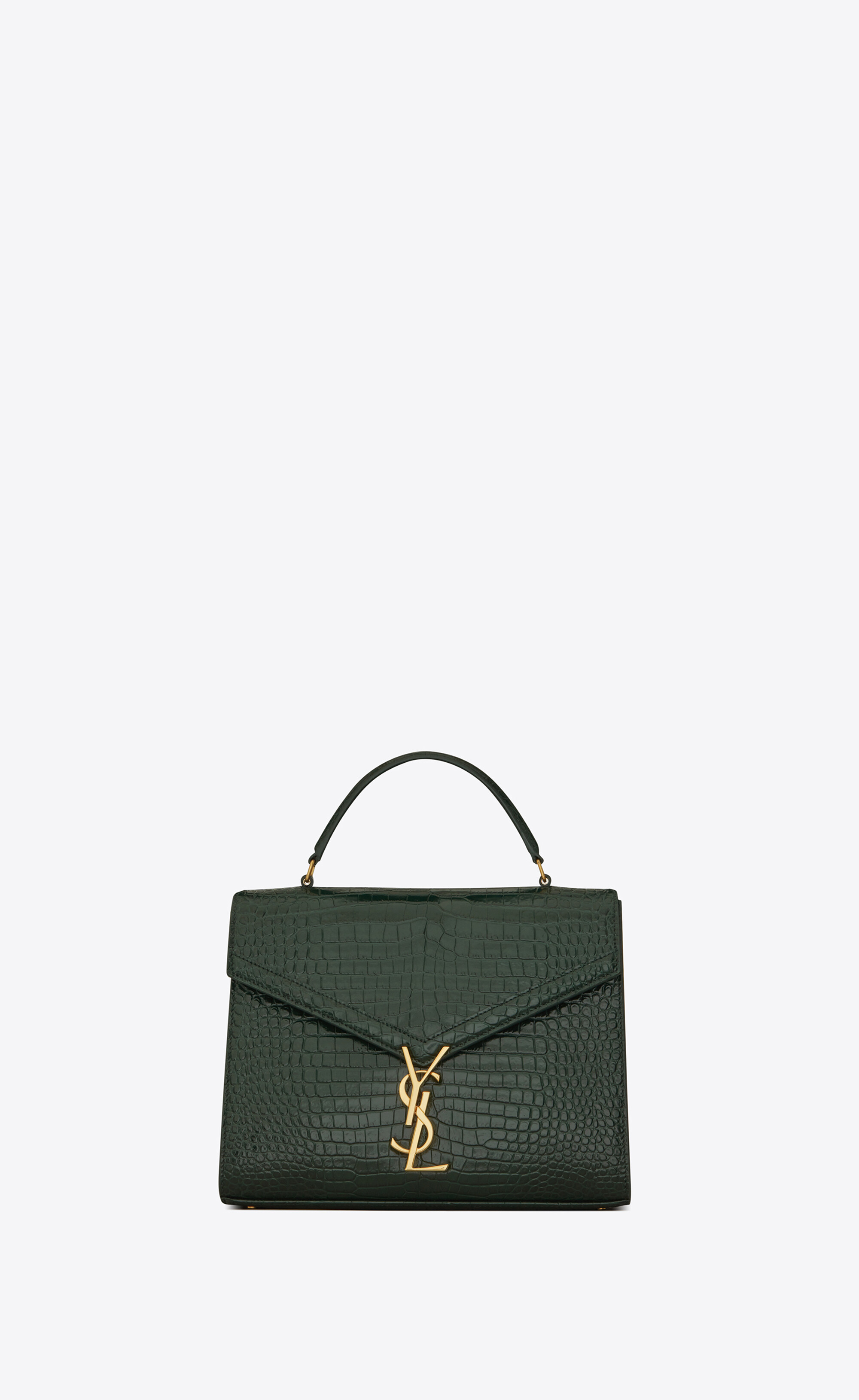 CASSANDRA medium chain bag in crocodile-embossed shiny leather, Saint  Laurent