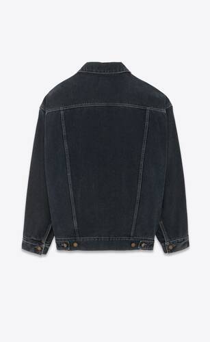 oversized jacket in dark blue black denim