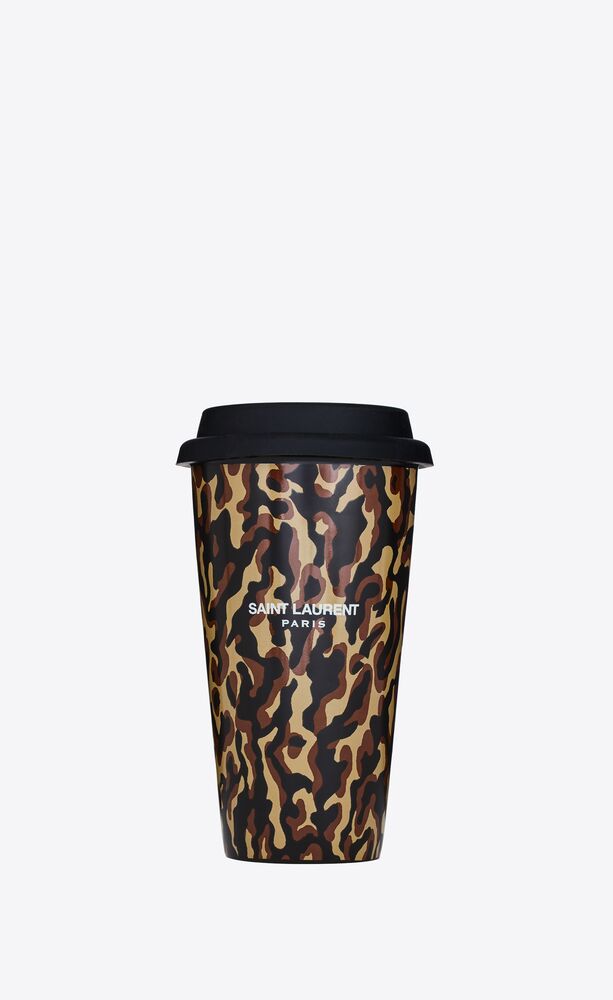 camouflage leopard print coffee mug in ceramic