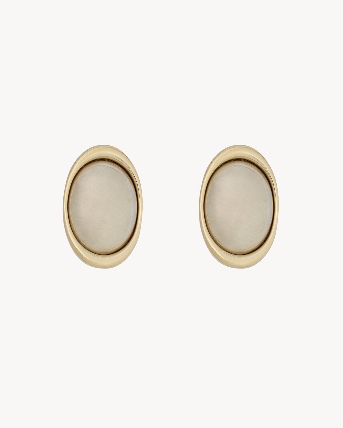 oval cabochon earrings in metal