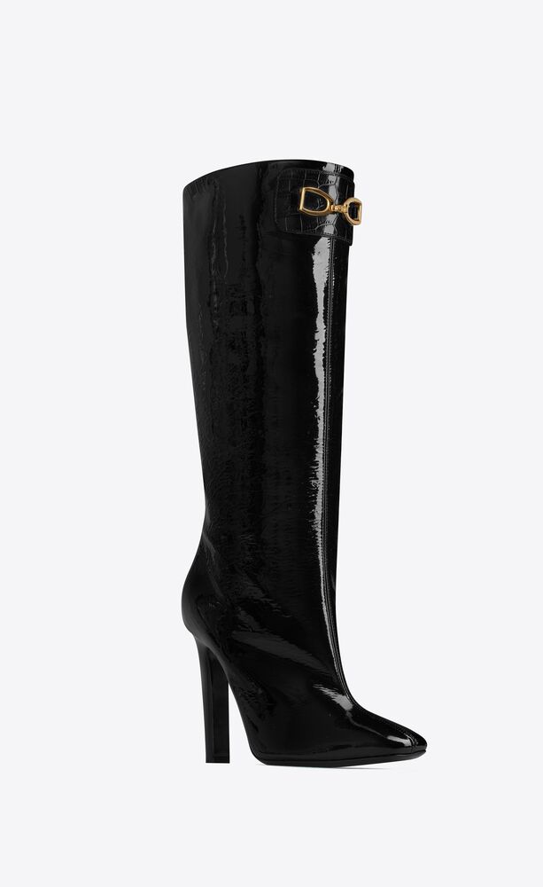 saint laurent patent boots