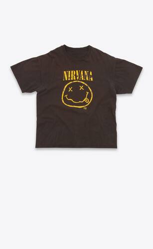 nirvana smiley face t-shirt in cotton