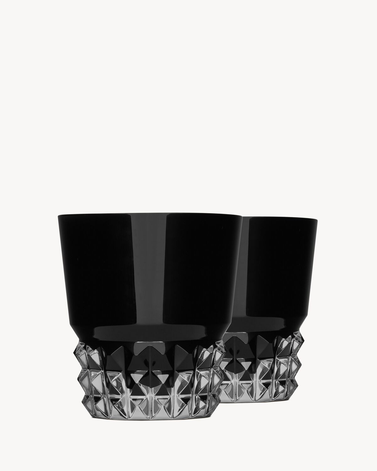 baccarat louxor glasses in black crystal