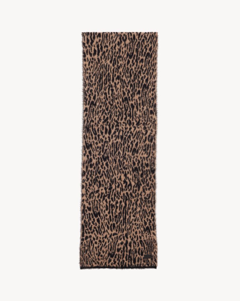 LARGE SQUARE SCARF IN LEOPARD SILK AND CASHMERE