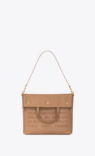 universite north/south foldable tote bag in vegetable-tanned leather