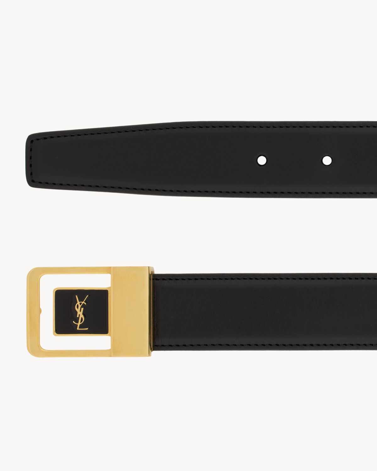 la 66 buckle belt in lacquered leather