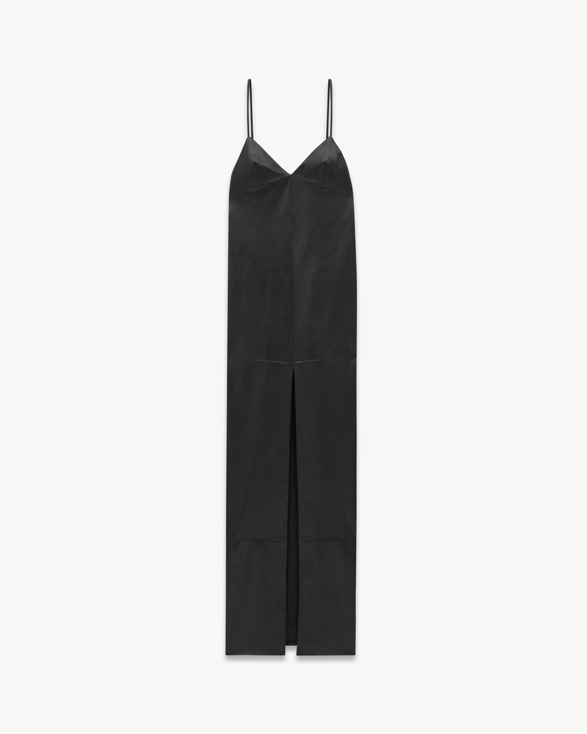 backless slip dress in lambskin