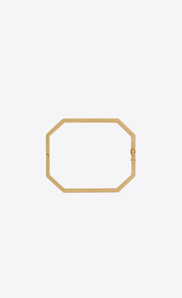Yves Saint Laurent Vintage Hexagon Logo Pendant Necklace