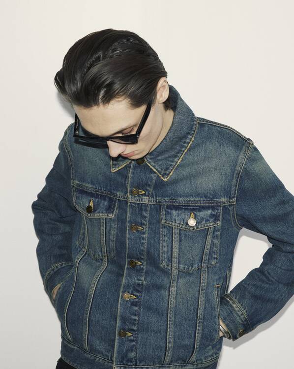 Classic Jacket in deep Vintage Blue denim | Saint Laurent | YSL.com