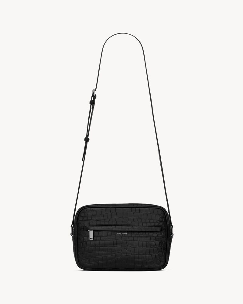 CAMP CAMERA BAG IN CROCODILE-EMBOSSED LEATHER, Saint Laurent