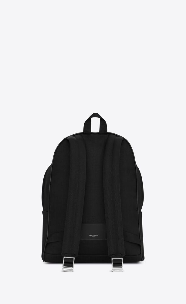 city backpack in canvas, nylon and leather