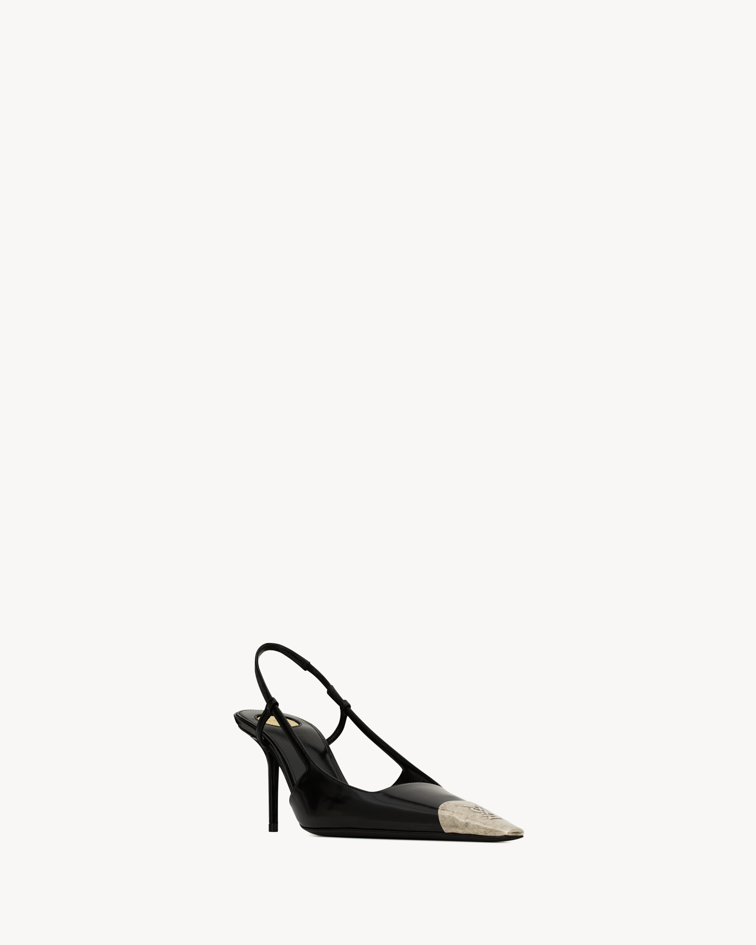 JEANNE slingback pumps in glazed leather