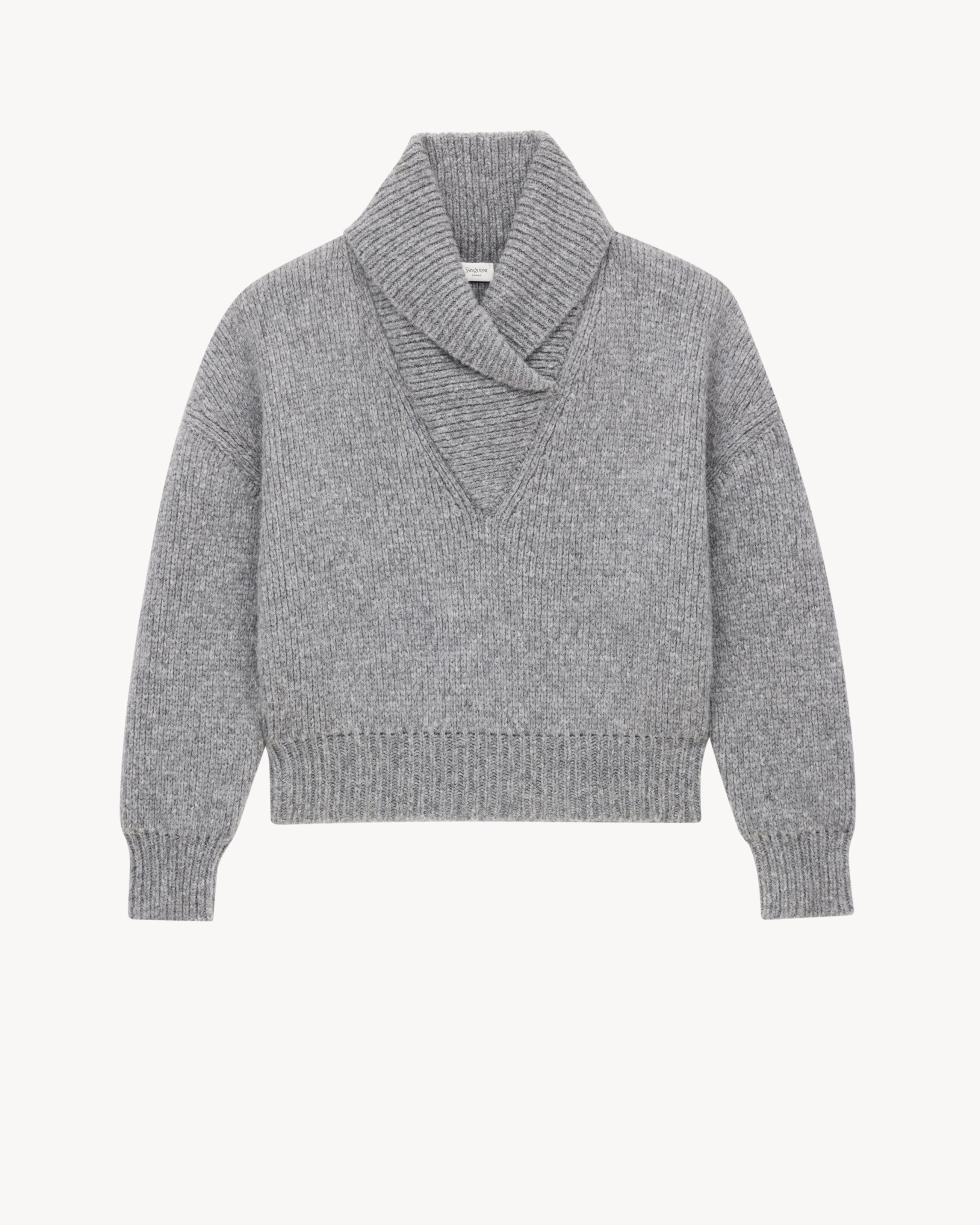 Pullover mit Schalkragen aus grobem Strick
