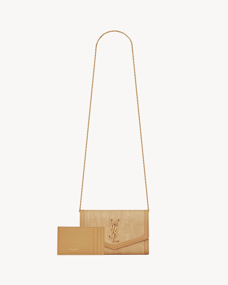 UPTOWN Portemonnaie mit Kette aus feinem Raffia