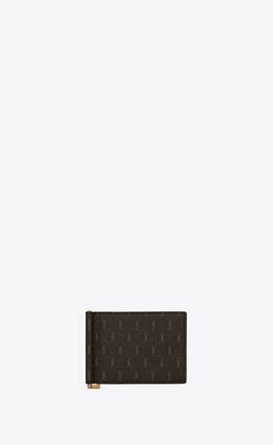le monogramme bill clip wallet in monogram canvas and smooth leather