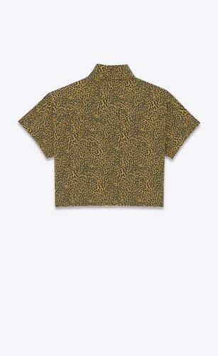leopard-print cropped shirt