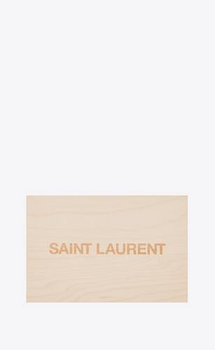 saint laurent postcard in wood
