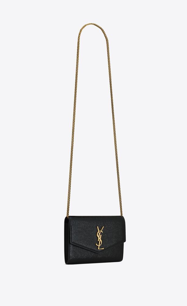 UPTOWN chain wallet in shiny grained leather | Saint Laurent | YSL.com