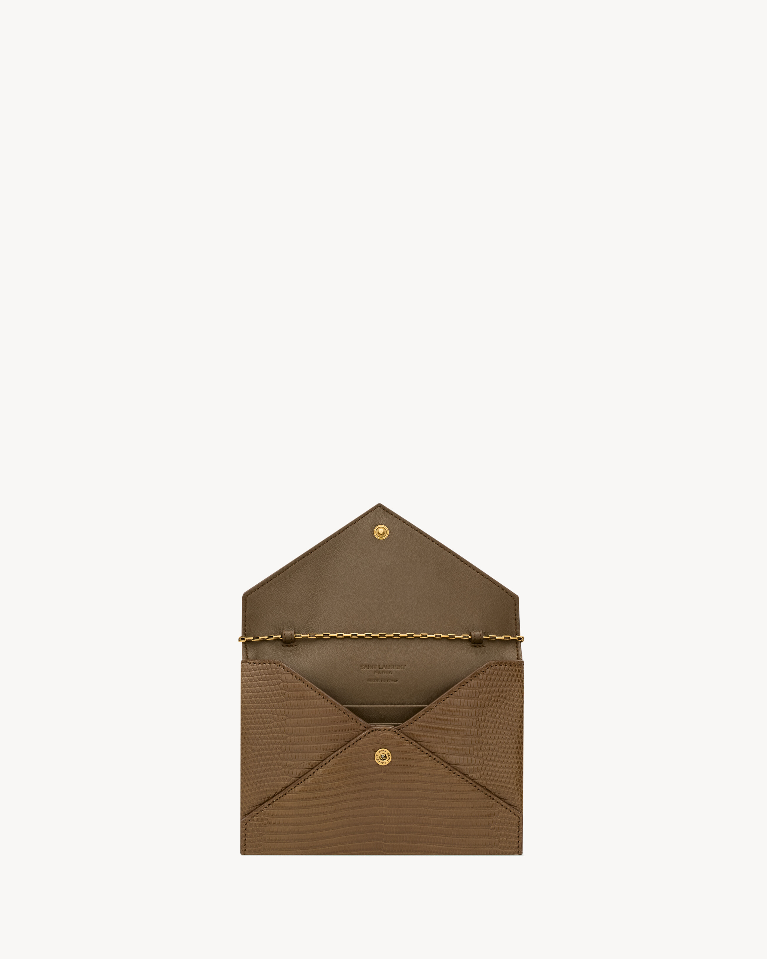 LETTER chain pouch in lizard
